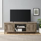 70" Modern Farmhouse TV Stand in Grey Wash Finish